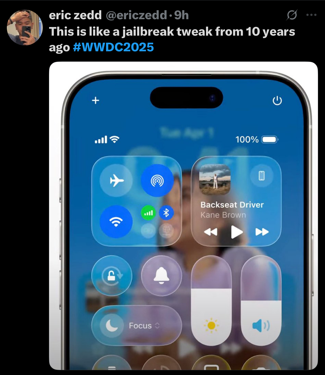 X reaction to iOS 26 Liquid Glass