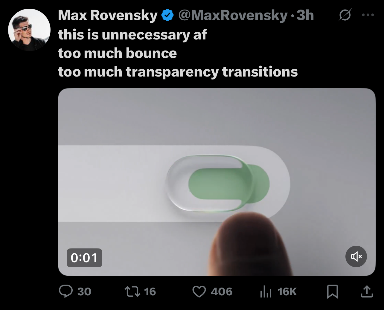 X reaction to iOS 26 Liquid Glass