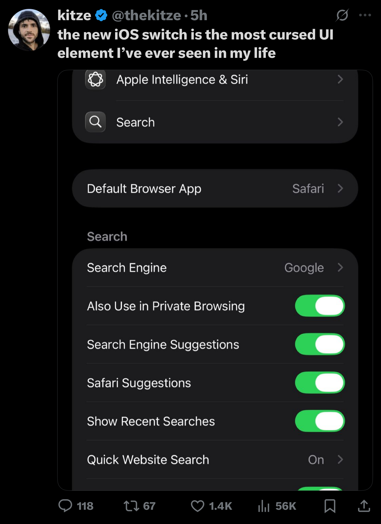 X reaction to iOS 26 Liquid Glass