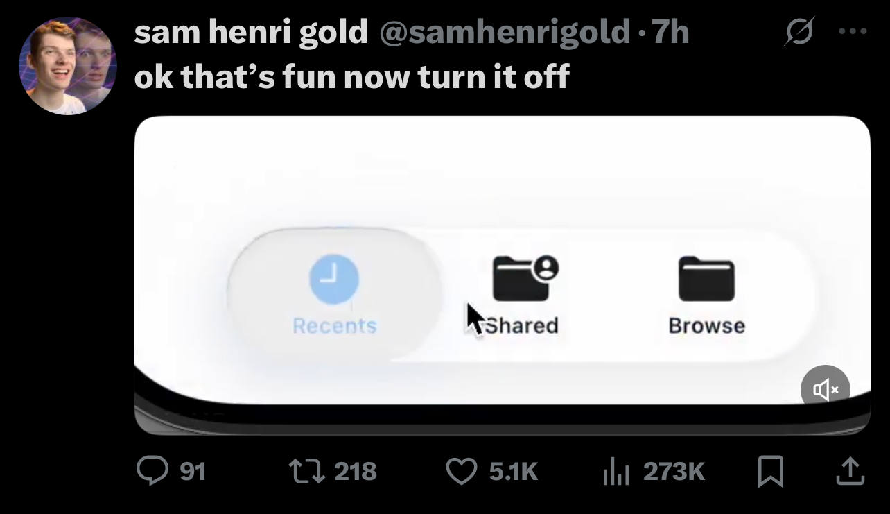 X reaction to iOS 26 Liquid Glass