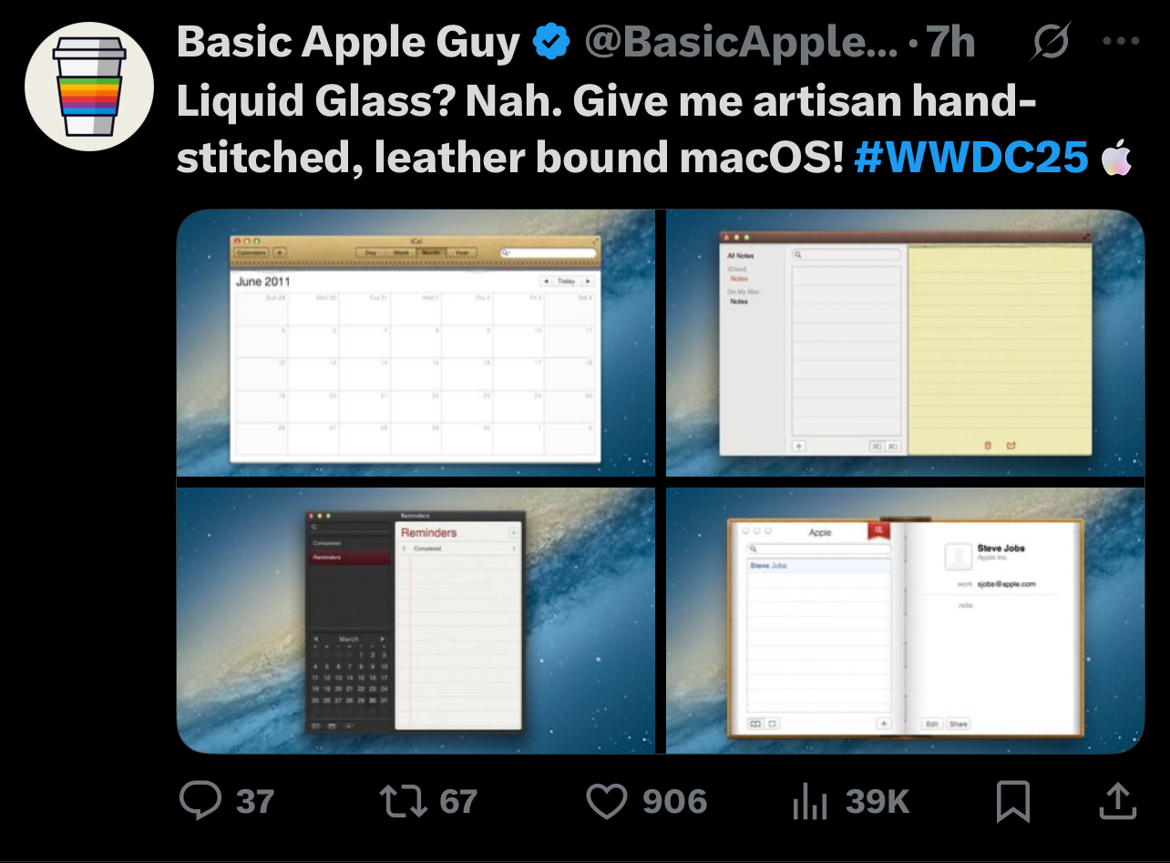 X reaction to iOS 26 Liquid Glass