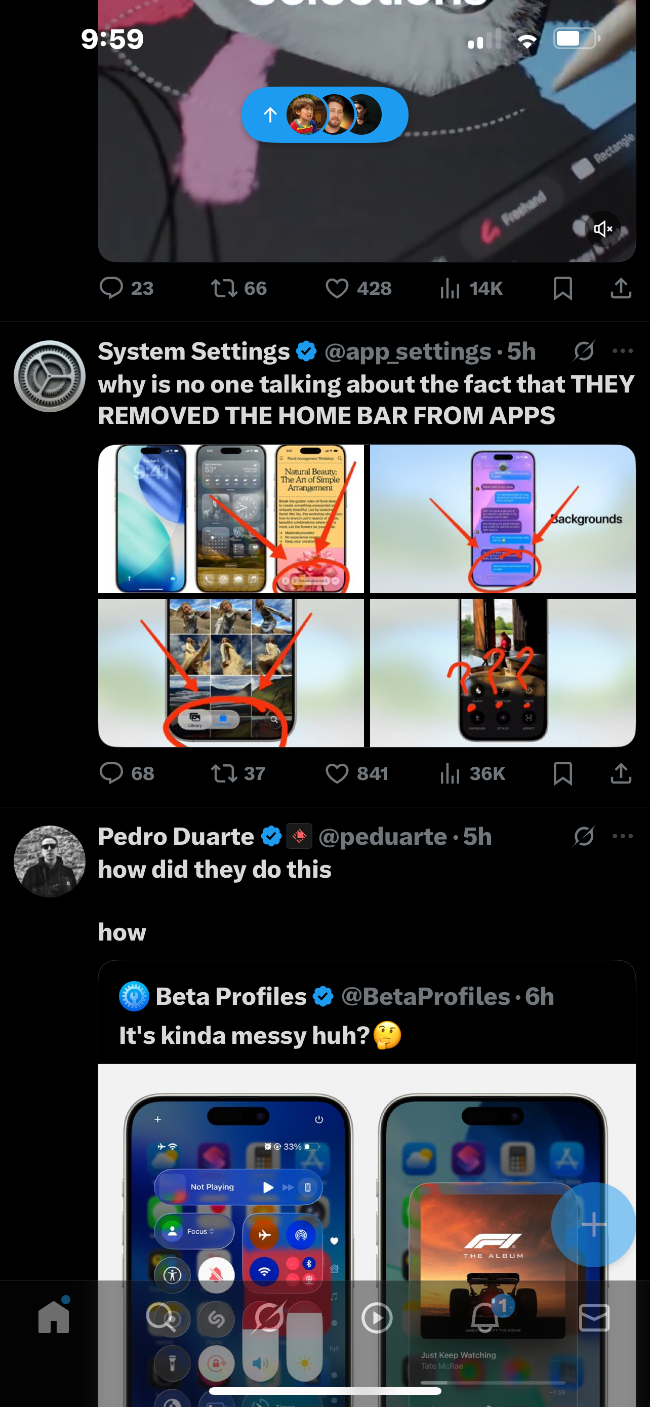 X reaction to iOS 26 Liquid Glass