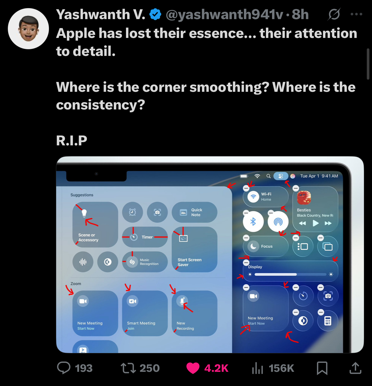 X reaction to iOS 26 Liquid Glass