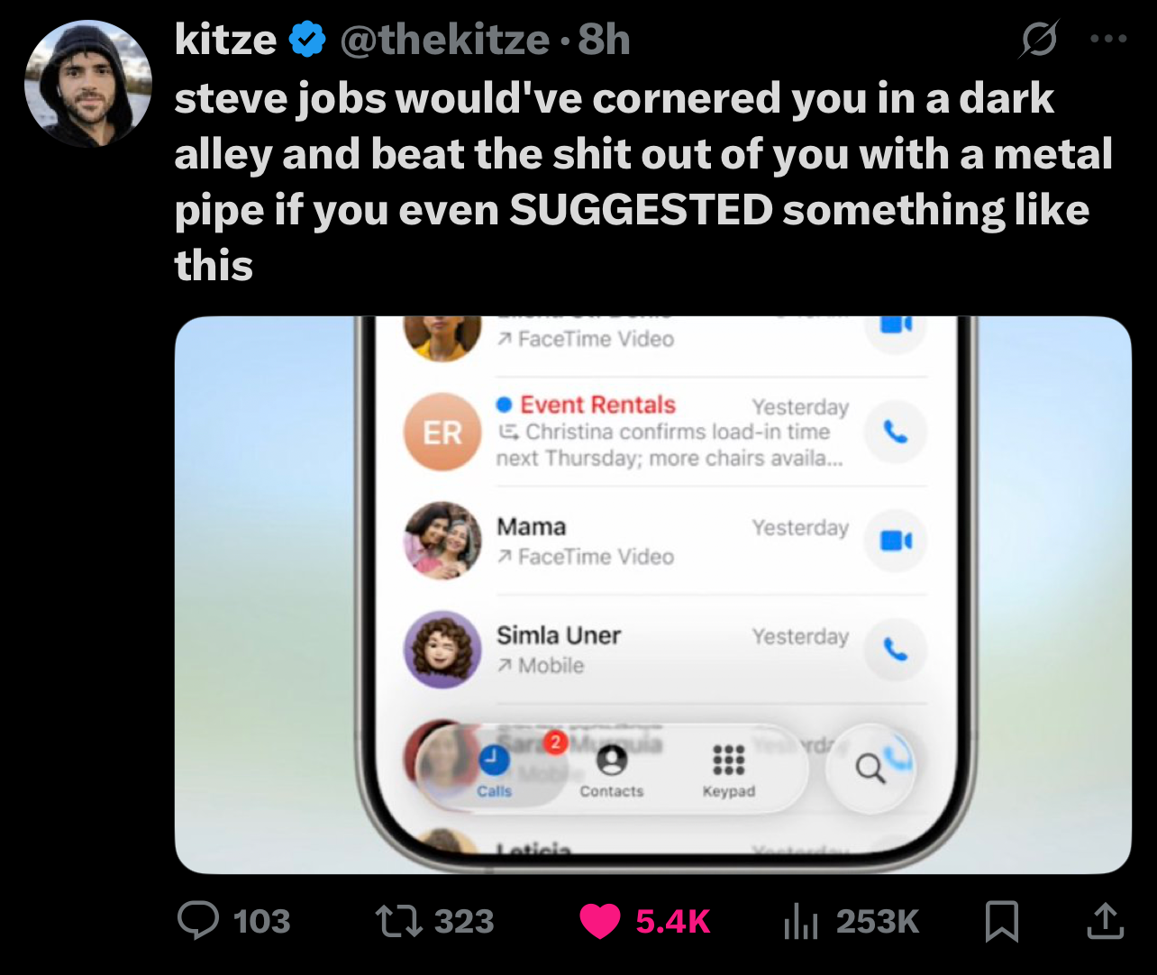 X reaction to iOS 26 Liquid Glass