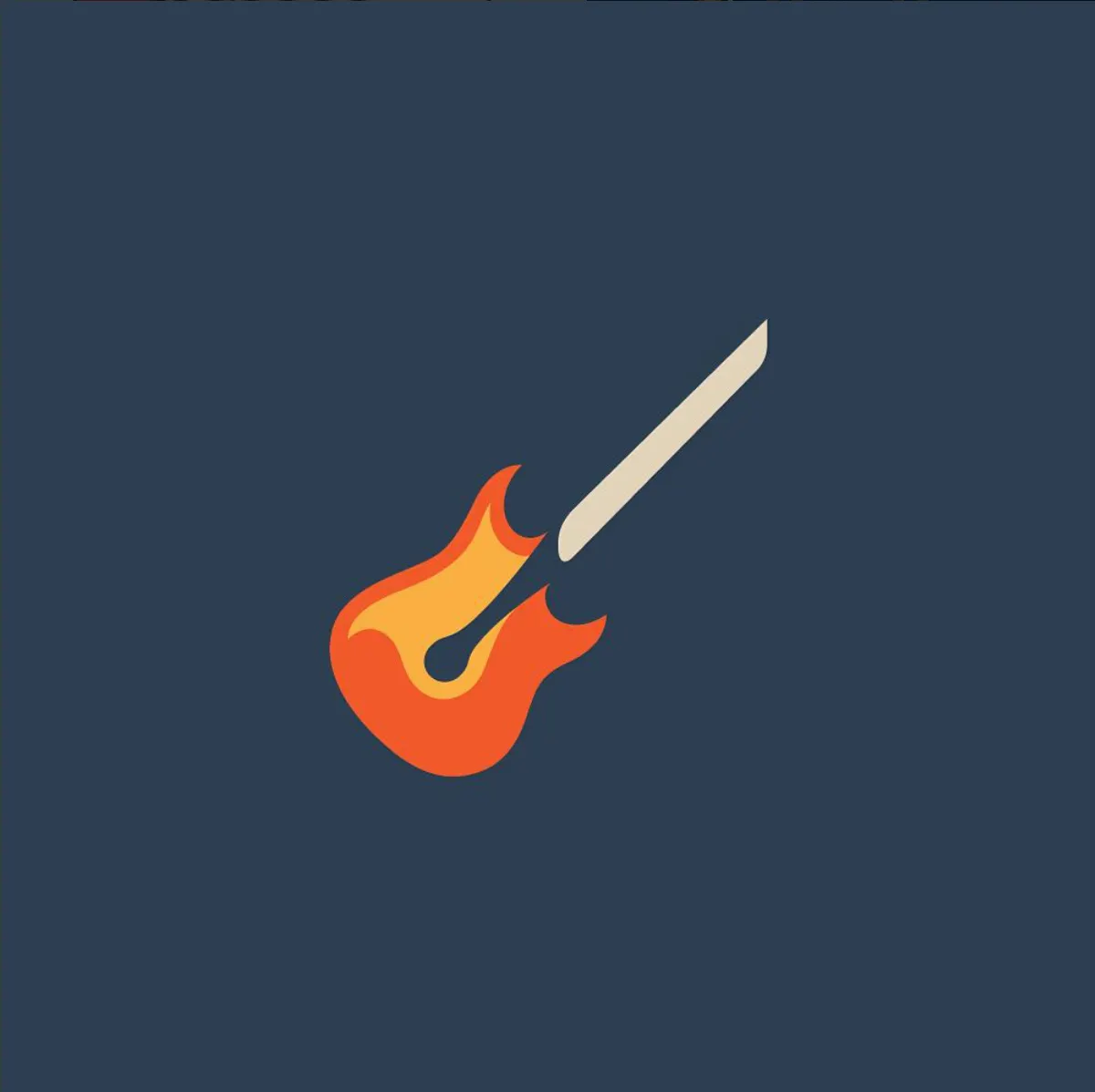 Music Match logo — a guitar, a match, and flames