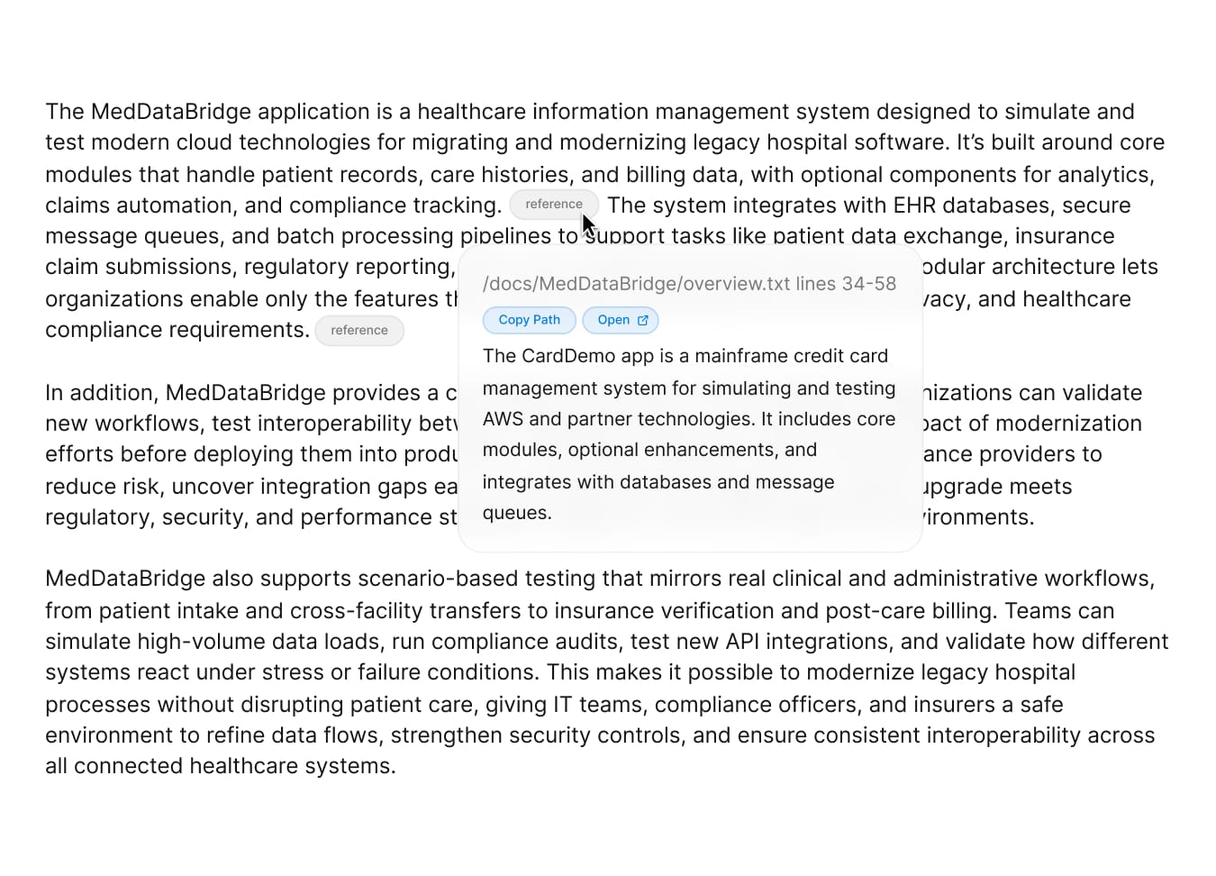 Source traceability UI