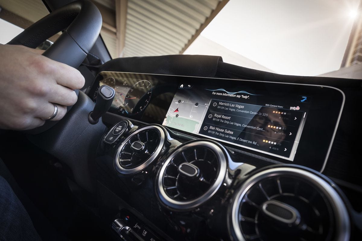 Mercedes dashboard with personal assistant display at CES 2018