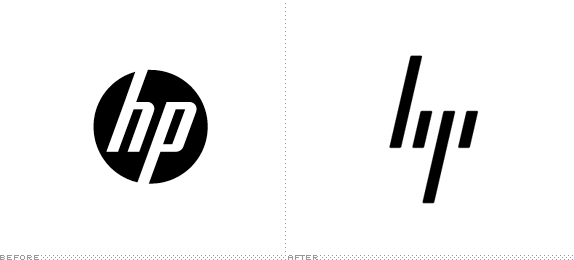 HP Logo Redesign — old friendly logo vs new aggressive logo