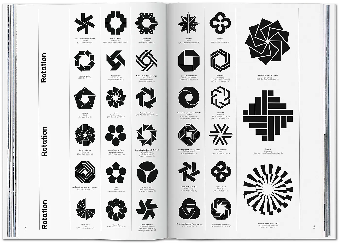 Logo Modernism book pages — hundreds of modernist logo designs