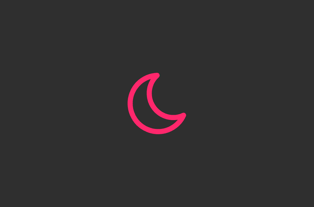 Night mode concept illustration with crescent moon icon