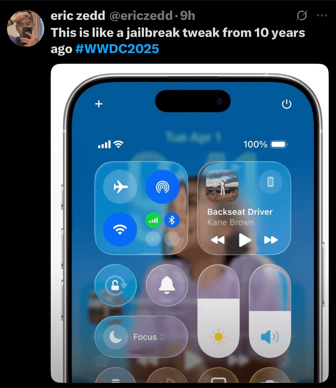 X reaction to iOS 26 Liquid Glass