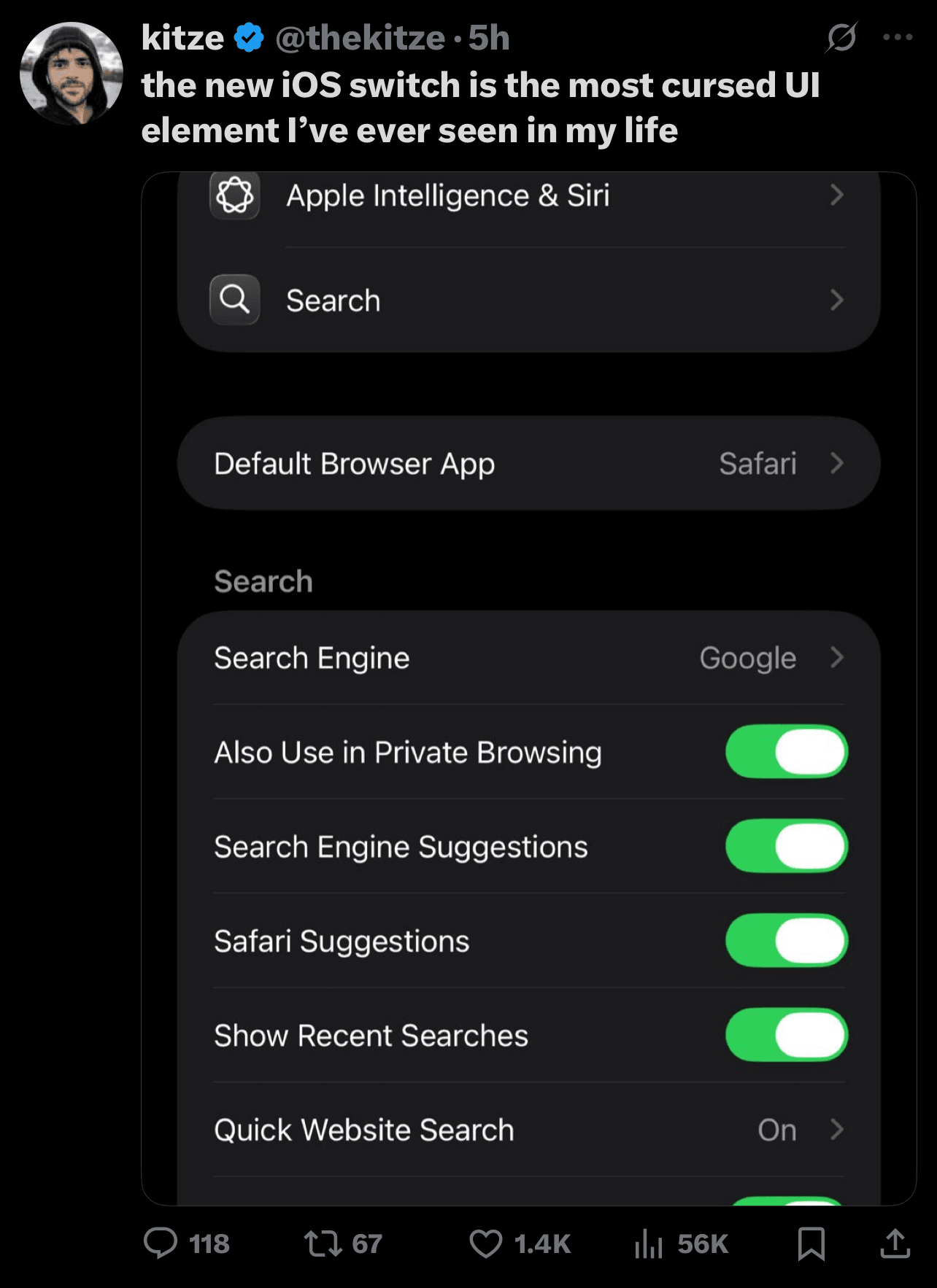 X reaction to iOS 26 Liquid Glass
