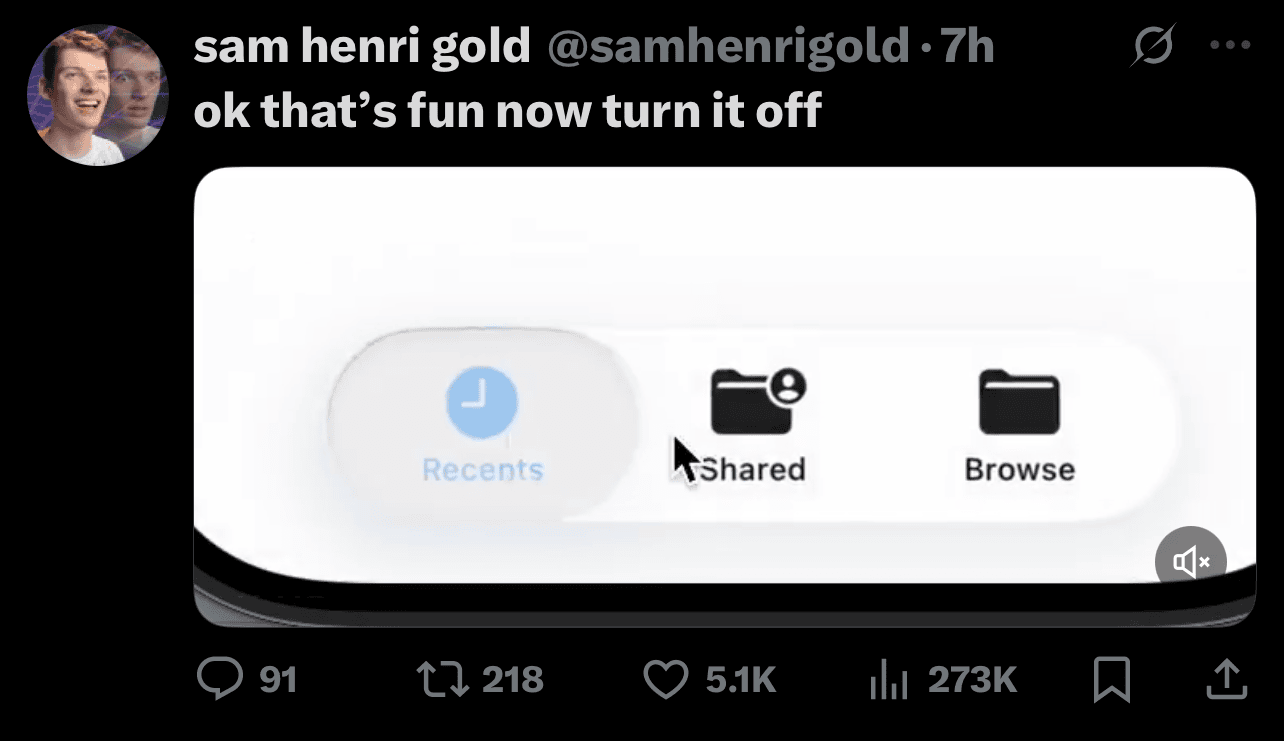 X reaction to iOS 26 Liquid Glass