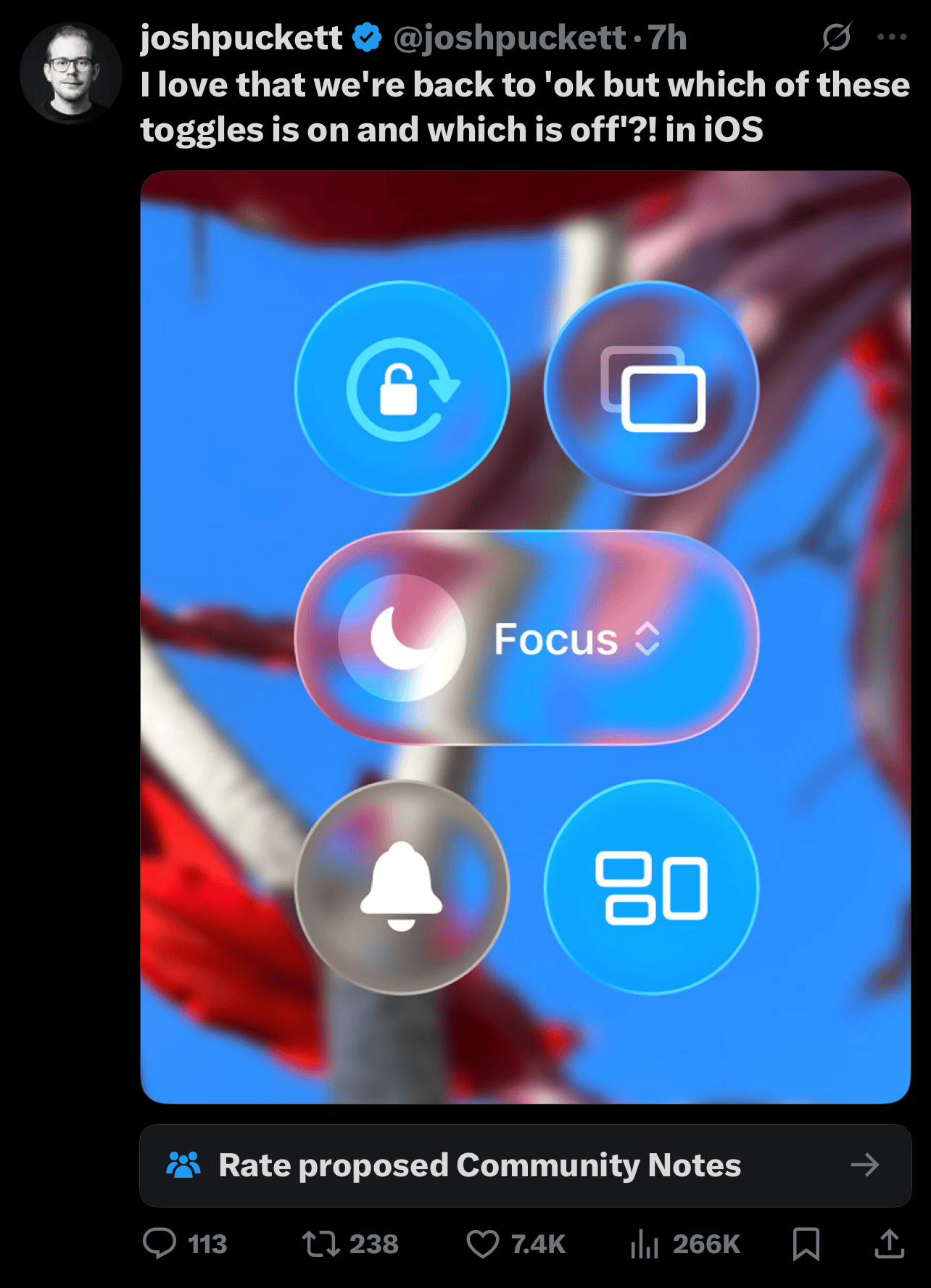 X reaction to iOS 26 Liquid Glass