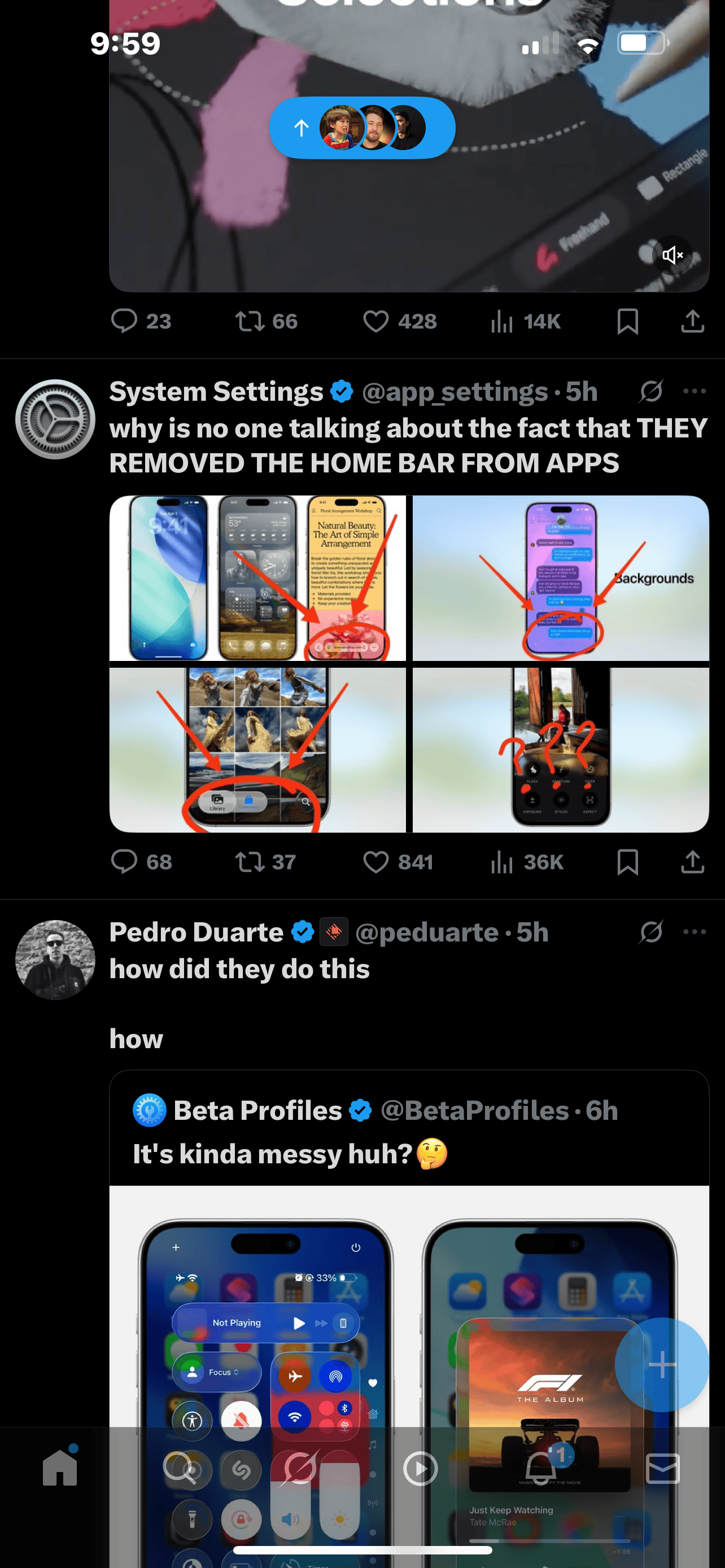 X reaction to iOS 26 Liquid Glass