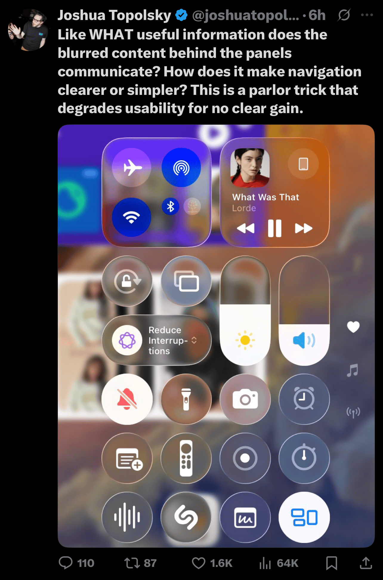 X reaction to iOS 26 Liquid Glass