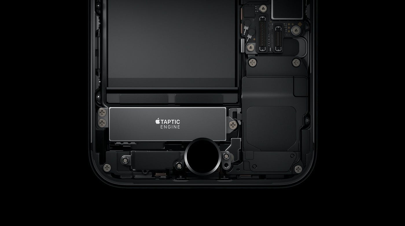 Close-up of iPhone's Taptic Engine hardware component