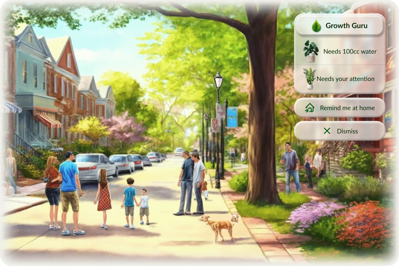 GrowthGuru AR notification design with app icon and interaction options