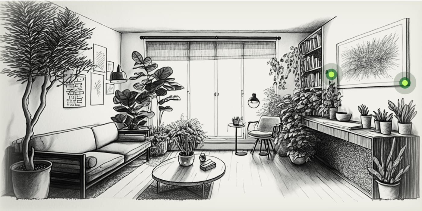 User journey step 1: Sarah notices plant notifications in AR