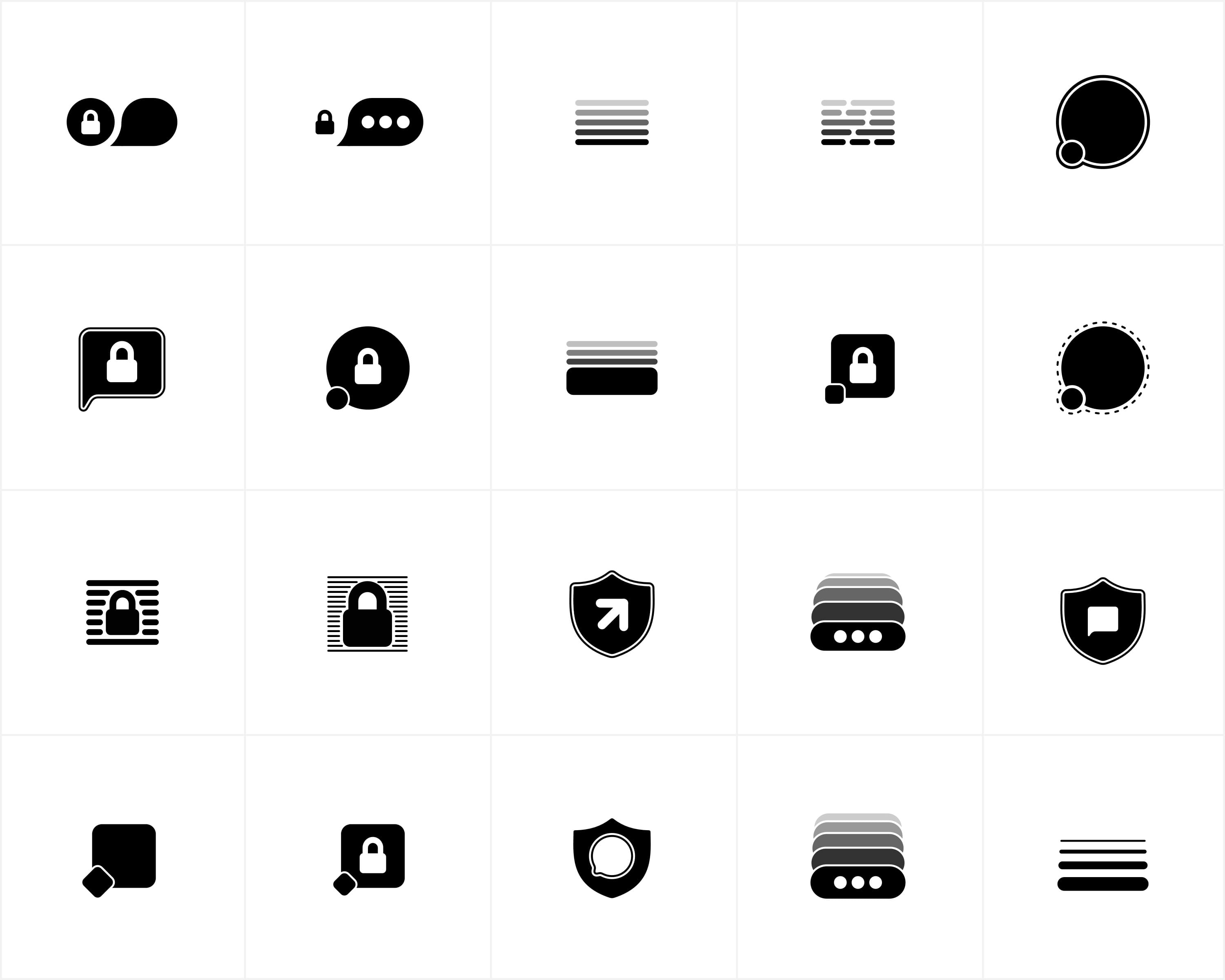 Abstract VISPER logo concepts exploring security and communication